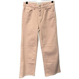 Jodhpur Light Pink Cotton Blend Straight Leg Ankle Denim Jeans Womens 36 / US 4